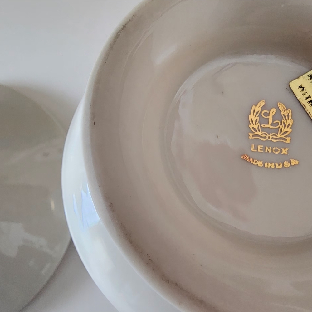 Vintage Lenox Candy Dish & Lid 24k Handpainted Gold Trim, EUVC - Picture 5 of 6